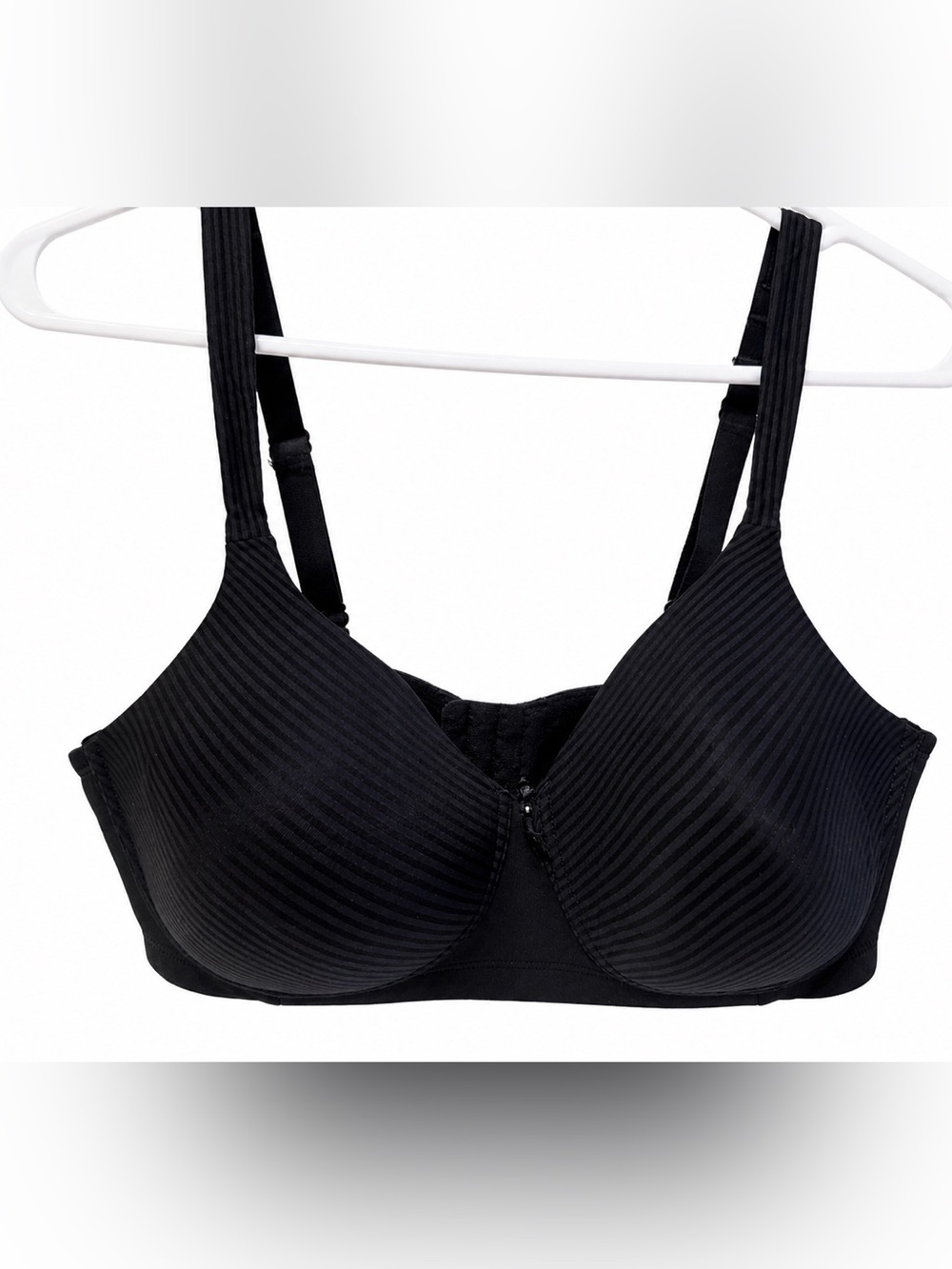 Vanity Fair Black Ribbed T-Shirt Bra (wireless)